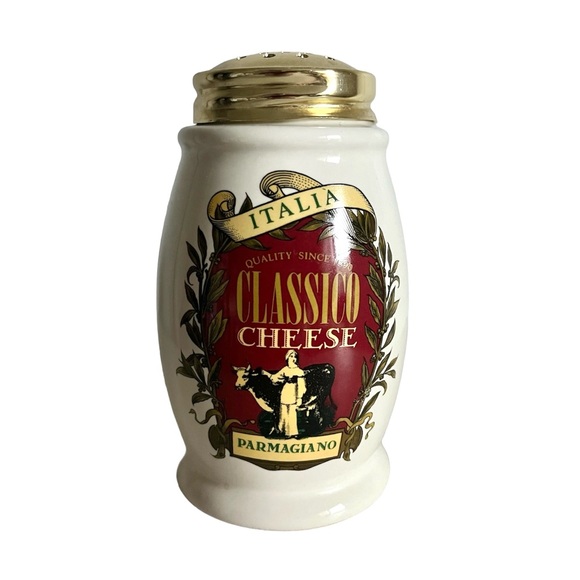 Italia Classico Parmagiano Ceramic Parmesan Cheese Shaker Metal Lid 14oz - Picture 1 of 7